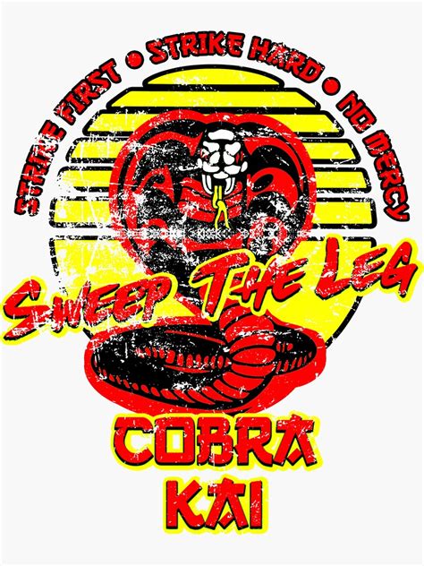 "Cobra kai - sweep the leg - red" Sticker by adenicholls | Redbubble