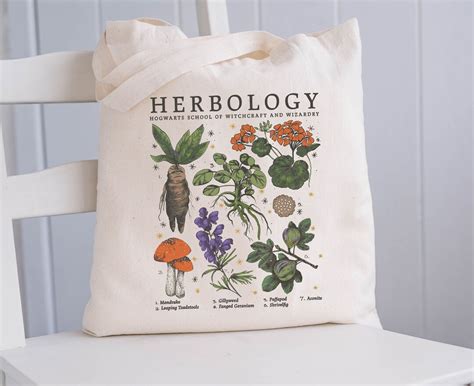 Herbology Plants Tote Bag Plant Lover Tote Bag Gardening Tote Bag