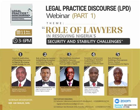 Legal Practice Discourse Hosts Webinar On Role Of Lawyers In Resolving