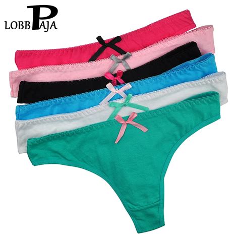 Lobbpaja Brand Lot 6 Pcs Sexy Women S Thongs G Strings Woman Underwear Cotton Ladies Panties