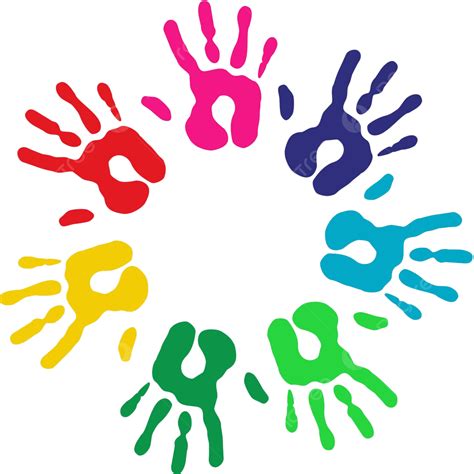 Multicolor Diversity Hands Circle Teamwork Unity Help Vector Teamwork