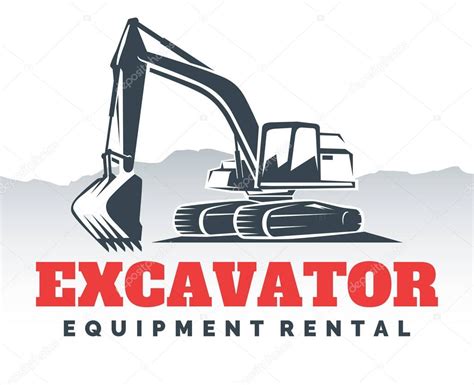 Set Of Excavator Logos Emblems And Badges Isolated On White Background