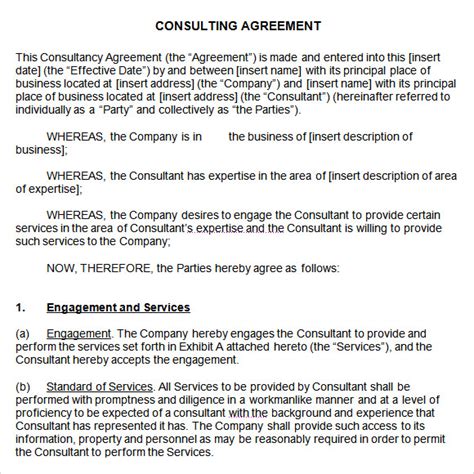 Free Sample Consulting Agreement Templates In Pdf Ms Word