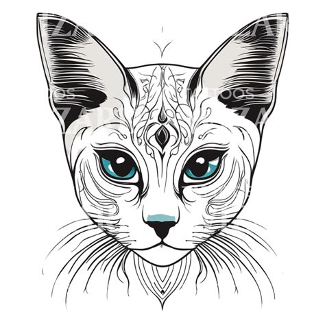 siamese cat head  patterns tattoo design tattoos wizard designs