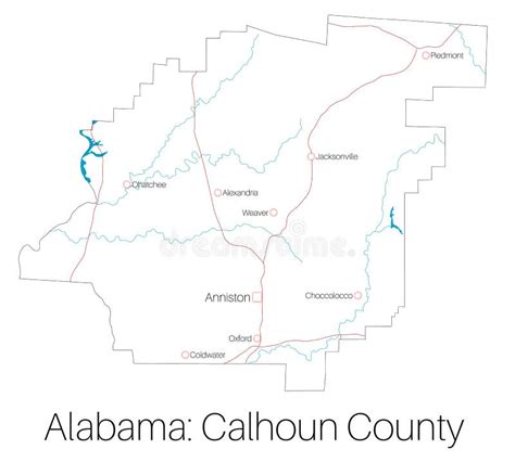 Map Of Calhoun County In Florida Stock Vector Illustration Of Lakes