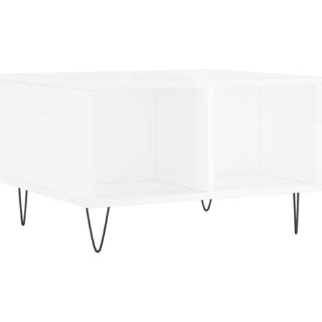 VidaXL Table Basse Blanc Brillant 60x50x36 5 Cm Bois D Ing Nierie