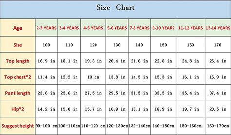 TrackSuit size chart – Preppy Kids (Grand Bazaar)