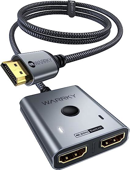 HDMI Switch 4K 60Hz WARRKY HDMI Splitter 2 In 1 Out 2K 144Hz 1m