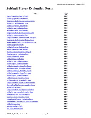 Fillable Online Heralde Softball Player Evaluation Form Softball