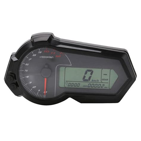 Universal 12V Motorcycle LCD Digital Gauge Oeter T Grandado