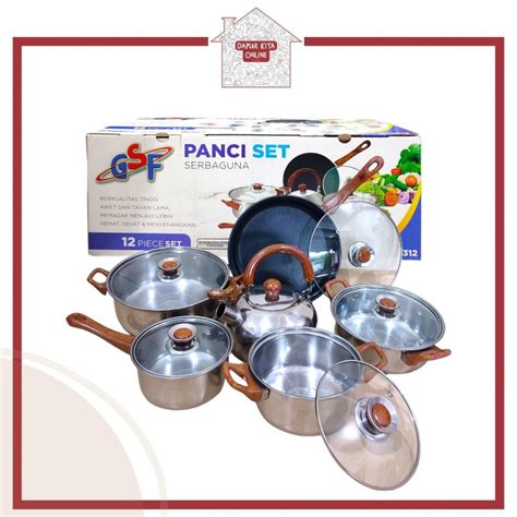 Jual Panci 12 Set Panci Wajan Teflon 12IN1 Teko Anti Karat Panci