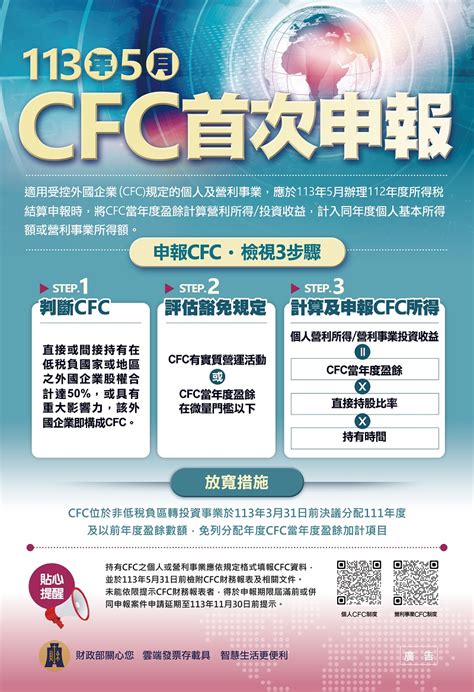 個人cfc首次申報 財政部臺北國稅局全球資訊網