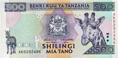 Grr Billete De Tanzania 500 Shillings 1997 Jirafa Mercadolibre