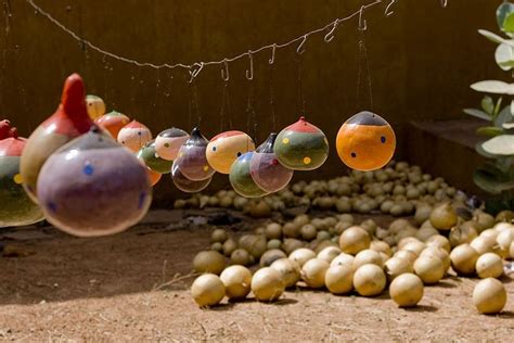 Artisan Garland Of Decorative Painted Gourds In Ouagadougou Burkina Faso Diy Home Crafts