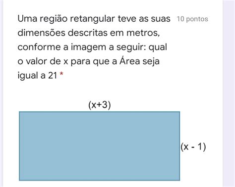 Solved Uma Regi O Retangular Teve As Suas Pontos Dimens Es