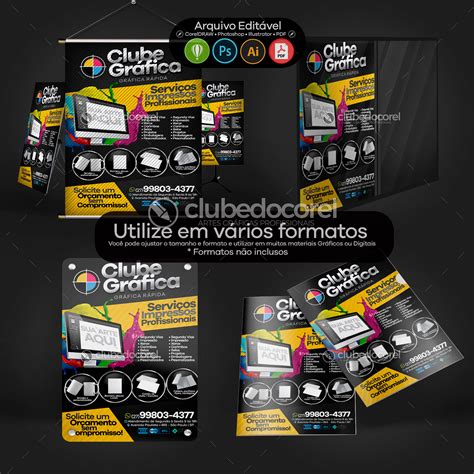 Gráfica Rápida Panfleto Flyer Cdr Psd Ai Pdf 02 Clube Do Corel