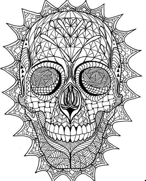 Hard Skull Colouring Pages For Adults Skull Adult Coloring Pages Coloring Pages Printable