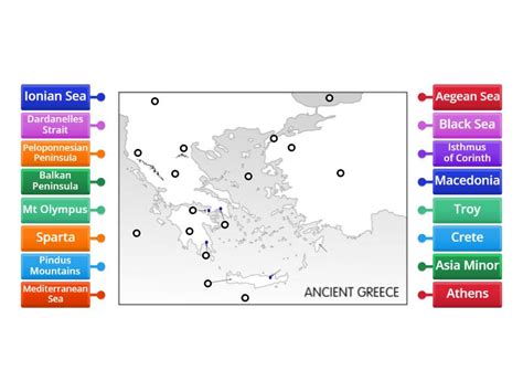geography  ancient greece map labelled diagram