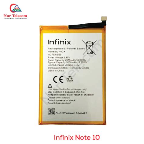 Authentic Infinix Note 10 Battery Price In Bangladesh Nur Telecom