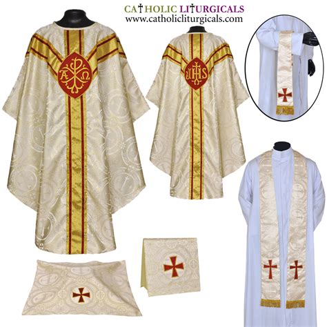 Gold Gothic Vestment Mass Set White Gold Gothic Low Mass Set