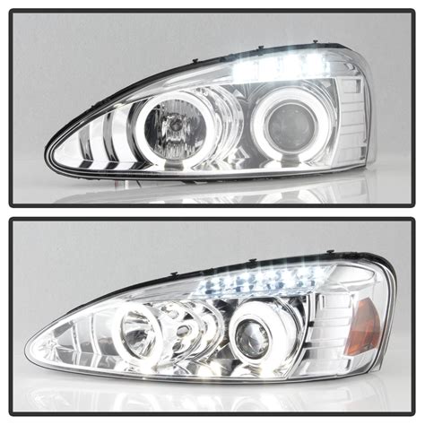 04 08 Pontiac Grand Prix Dual Angel Eye Halo LED Strip Projector Headligh