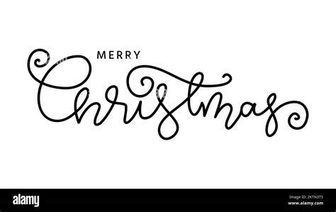 Merry Christmas Brush Lettering New Year Hand Drawn Ink Pen