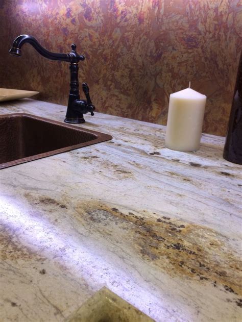 180fx River Gold Countertop Paired With Copper Sink And A DecoMetal