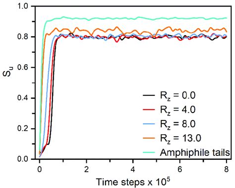 Time Evolution Of The Orientational Order Parameter For The Amphiphile