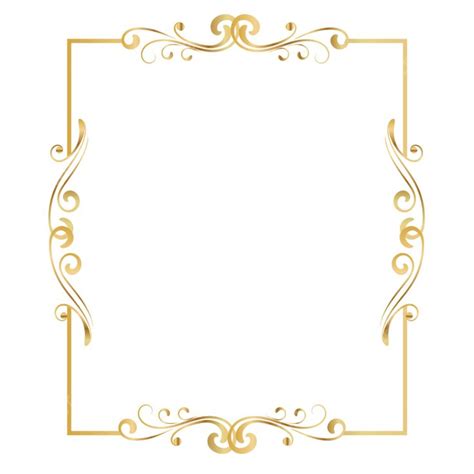 Floral Square Frame White Transparent, Abstract Gold Square Frame For ...