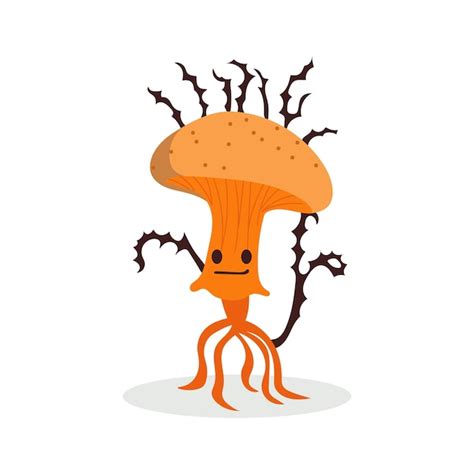 Premium Vector Cute Mushroom Cartoon Fungus Cordyceps Mushroom Spread