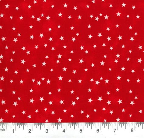 Stars Fabric White Stars On Red Fabric Quilt Cotton Etsy