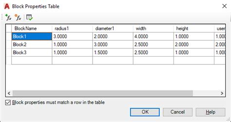 About Using A Block Properties Table