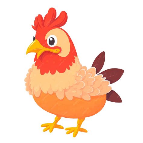 Premium Vector Cute Cartoon Hen Vector Illustration