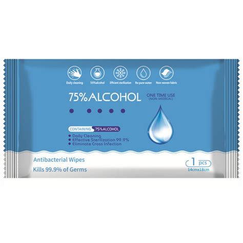 50 PCS Hand Sanitizer Wipes Disposable 75% Alcohol Wipes Individually ...