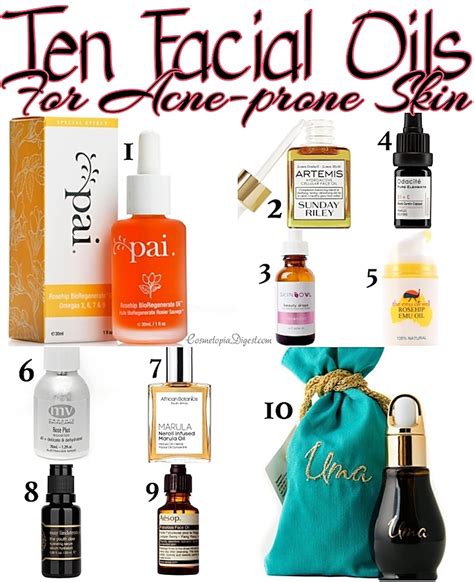 Ten Facial Oils For Acne Prone Skin Cosmetopia Digest Beauty And