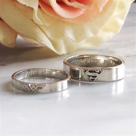 Superman Wedding Ring Set Jenniemarieweddings