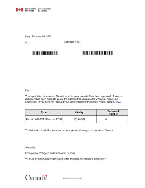 In Canada Approval Letter PGWP OCSC Global