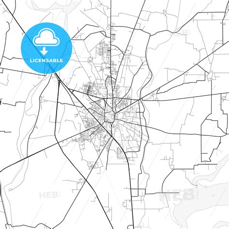 Vector PDF map of Gujrat, Pakistan - HEBSTREITS