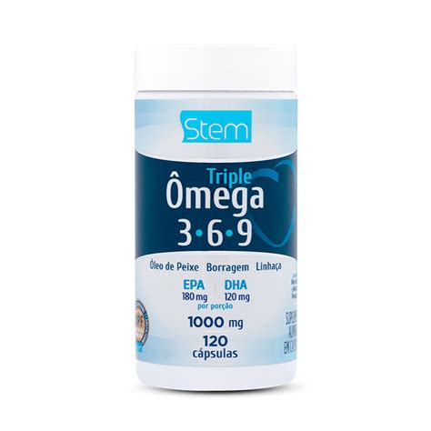 Triple Ômega 3 6 9 1000mg 120 Cápsulas Stem Pharmaceutical Aiquesaúde