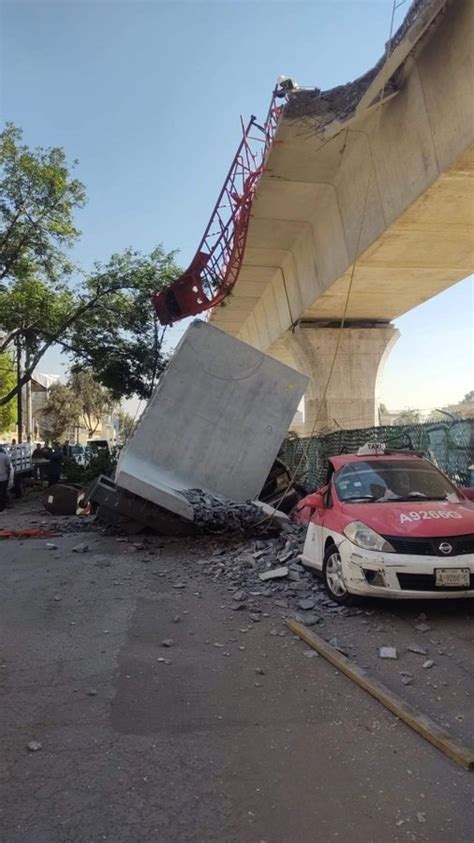 Falla de grúa provoca colapso de estructura del tren interurbano