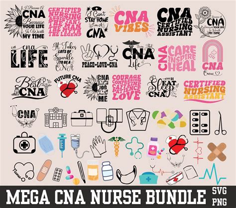 Cna Svg Bundle Medical Svg Bundle Cna Svg Heart Stethoscope Svg Nursing