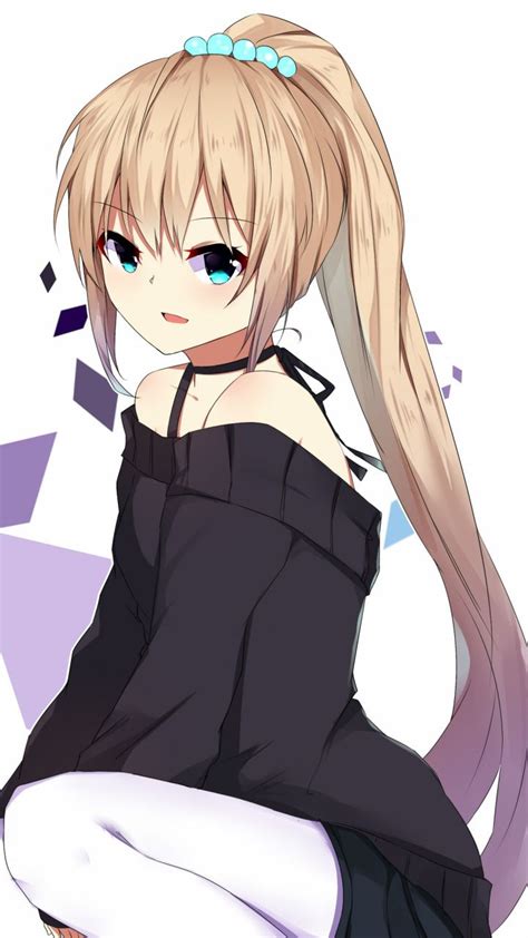 Blonde Anime Girl Original Ponytail 720x1280 Wallpaper Anime