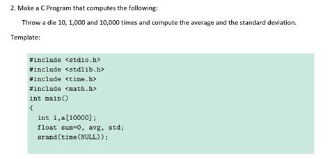 Solved 2 Make A C Program That Computes The Following