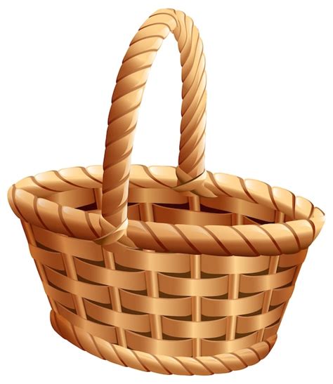 Premium Vector Empty Wicker Basket With Handle For Thanksgiving Day