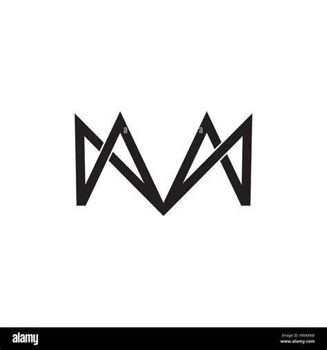 Letter M Overlapping Line Geometric Logo Stock Vector Image Art Alamy