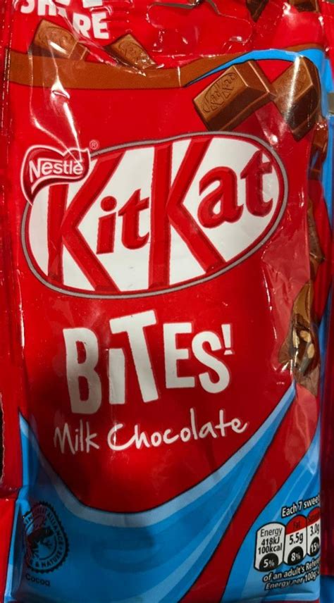 KitKat Bites Milk Chocolate Nestlé kalorie kJ a nutriční hodnoty