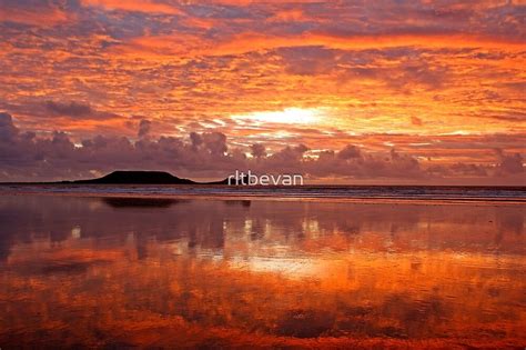 "Sunset on Worm's Head, Gower" by rltbevan | Redbubble