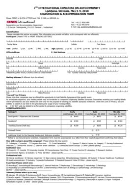 Fillable Online Autoimmunity Registration Accommodation Form Kenes