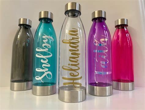 Clear Personalized Water Bottle Custom Made Water Bottle Etsy