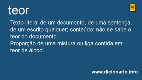 O Que Significa Teor - Significado de Teor